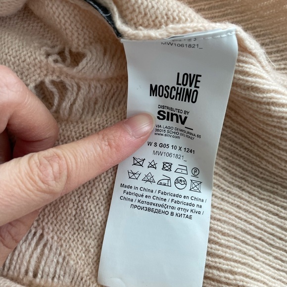 Love Moschino love heart sweater light salmon pink NWOT - Picture 3 of 6